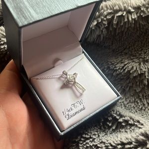 sterling silver diamond encrusted cross